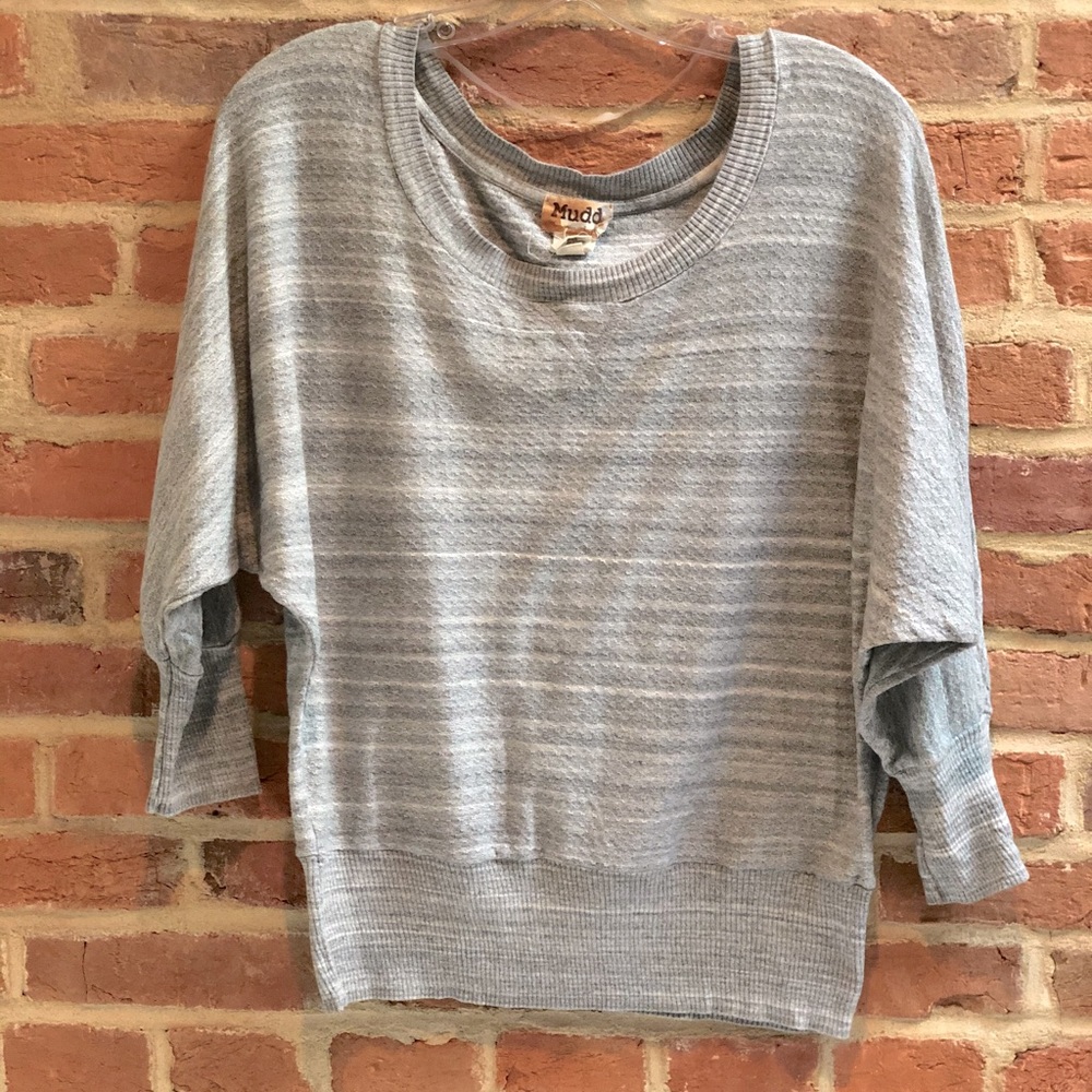 Mudd Heathered Gray Dolman Top